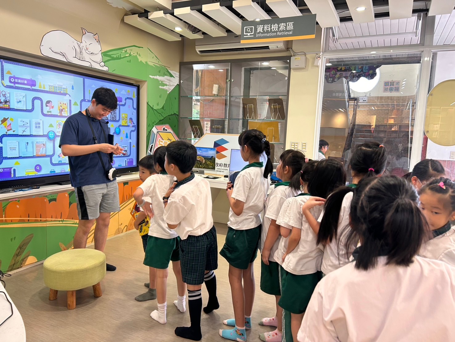 Serving students in Taiwan: Handing out goodies